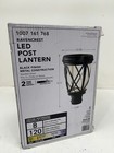 Hampton Bay Ravencrest 120 Lumens Black Outdoor Solar Post Lantern