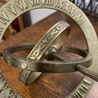 Heavy Brass Desktop Armillary Sphere Globe Sundial With Arrow   Roman Numerals