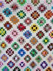 Vintage Handmade Crochet Granny Square Afghan Throw Blanket White 58 X 70