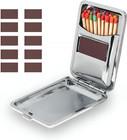 Metal Match Box Case Stainless Steel  Vintage Match Holder With Striker  Waterpr