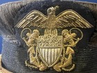 U s  Navy M-1902 Naval Officer   s Visor Cap W bullion Cap Badge