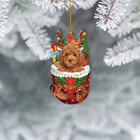 Poodle Dog Snow Pocket Christmas Ornament  Poodle Dog Merry Christmas Ornament