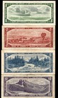 Canada  set 4   1 2 5 10 Dollar Notes - 1954 - Nice Circ  Notes