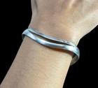 Taxco Sterling Silver Wavy Modernist Cuff Bracelet Signed Tm-115 Mexico Vintage