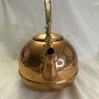 Vtg Hammered Copper Tea Kettle Pot Dimpled Patina Odi Portugal Hinged Handle