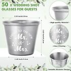 50 Set Wedding Favors For Guests 1 5 Oz Stainless Steel Shot Glasses Cheers T   