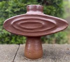 Vintage Mcm Brown Ceramic Abstract Ikebana Pottery Vase Japan Mid Century Modern