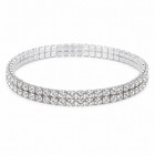 2 Row Rhinestone Anklet Bracelet Women Crystal Stretch Silver Beach Jewelry