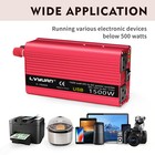 Car 1500w Dc 12v To Ac 110v 120v Power Inverter Converter With 2ac Usb Red Trip