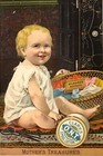 Vintage Victorian Trade Card Clark s Ont Spool Cotton Mother s Treasures Baby 