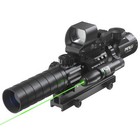 Pinty 3-9x32 Illuminated Hunting Scope 4in1 Rifle Scope Red Dot Laser Combo