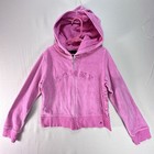 Tommy Hilfiger Girls Long Sleeved Hooded Velour Tracksuit Set Size M 7-8 Pink