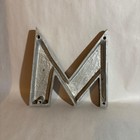 Vtg Art Deco Aluminum 3-d Advertising Sign Letter  m  Architectural Salvage 6   