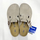 Birkenstock Boston Soft Footbed Taupe Suede Leather Women s men s Clogs Shoes