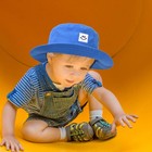 Baby Toddler Sun Hat kids Summer Upf 50  Foldable Beach 6-24 Months  Blue