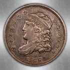 1837 H10c Large 5c Capped Bust Half Dime Cacg Xf45  cac 