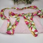 Girl Pink Blanket Baby Gear Baby Security Satin Trim Pink Yellow Green Circle