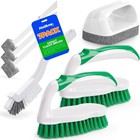 7 Pack Ergonomic Green Cleaning Brush Set For Multi-surface Deep Cleaning