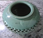 Vintage Korean Reticulated Celadon Vase - Pot With Crackle Glaze
