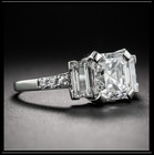 2 91ct Asscher Cut Lab Created Diamond Vintage Wedding Ring 14k White Gold Over