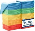 100 Pack Microfiber Cleaning Cloth  Bulk Towels For Home  Reusable Microfiber   