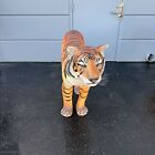 Orange Sumatran Tiger Standing Life Size Resin Wild Cat Statue Jungle Theme Prop