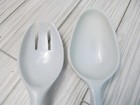 Melamine Kitchen Utensils Spoon Fork Spork Serving Mixing White 9 5  Vtg U 