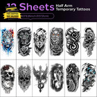72 Sheets Realistic Temporary Tattoo Stickers For Adults - Waterproof Fake Tatto