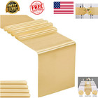 Satin Table Runner Light Gold 12x108 Inch 5 Pack Wedding Party Banquet Decor