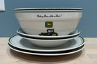 John Deere Tractor Gibson Tableware Dinner Plates Large Rim Soup   Serving Bowls