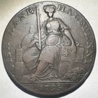 1795 Great Britain London 1 2 Penny Conder Token  Davidson s Sise Lane Vf 