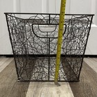 Vtg Metal Wire Basket Handles Brown Large 15   lx10   hx12   d Swirl Unique Htf Rare