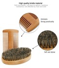 Men   s Boar Hair Beard Brush     Soft Bristle Mustache Grooming  Wooden Handle