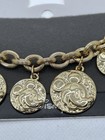 Disney Mickey Mouse Charm Bracelet Gold Tone On Original Card Vintage