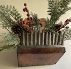 Primitive Aafa Hand Hewn Wooden Wall Box Rustic Farmhouse Decor