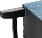 Blue Storage Ottoman Bench Microfiber Upholstered Seat Rectangle Footrest Stool