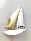 Mexico Vintage Solid Sterling Silver Brass Sailboat Boat Brooch Pin 11 6 Grams