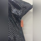 Sorial Metallic Black Leather Snakeskin Tote With Brown Leather Straps