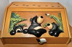 Cute Wooden Country Bears   Honey Bees Kitchen Breadbox Snack Box Countertop 3d