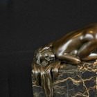 Vintage Bronze Sculpture Statue Woman Marble Deco Pohl J b Nude Decor Rare 20th