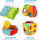 Playz 7pc Kids Play Tent With 1 Big Ball Pit For Babies  3 Tunnel For    