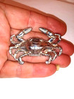 Crab-shaped Brooch With A Polished Silver-tone Finish Detailed Sea-life Design 