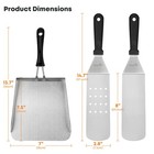 Stanbroil Stainless Steel Griddle Food Mover  3 Pcs 13  X 7   Silver black 