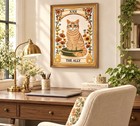       bp Home Textile Embroidered Woven Wall Art Orange Tabby Cat Tarot Decor 26   l