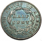 1828 Classic Head Half Cent Beautiful High Grade Coin Rare Date - 0417