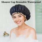 Shower Cap Reusable Waterproof  Large Shower Cap For Women  Shower Caps For Brai
