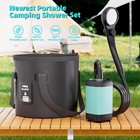 Portable Camping Shower Kit 6000mah Rechargeable Pump Filtered Head 5g Bucket