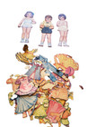 4 Sets Small Vintage Paper Dolls_ht  About 6 _lots Of Clothes  Mostly Nice   27