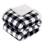 Christmas Sherpa Fleece Throw Blanket Soft Warm Buffalo Throw-50 x60  Black