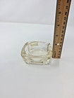 Vintage Clear Glass Ashtray Art Deco Style Heavy  Cigar Cigarette Square Small